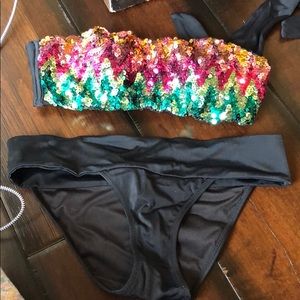 Strapless Victoria Secret bikini sequin